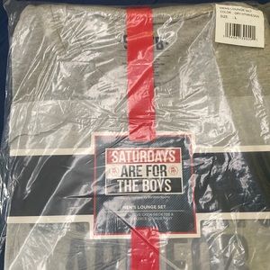 Comes with short sleeve neck tee and brushed fleece lounge pants